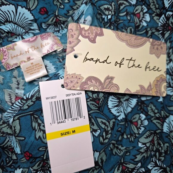 NWT Band of The Free Jewel Teal Floral Wrap Maxi Dress M - Picture 12 of 15